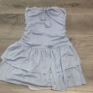 Hollister Blue Striped Halter/strapless Dress